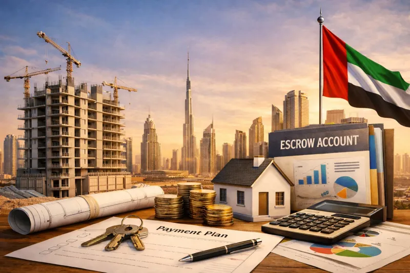 Real estate investments in Dubai sunset