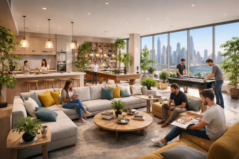 Modern co-living space in Dubai