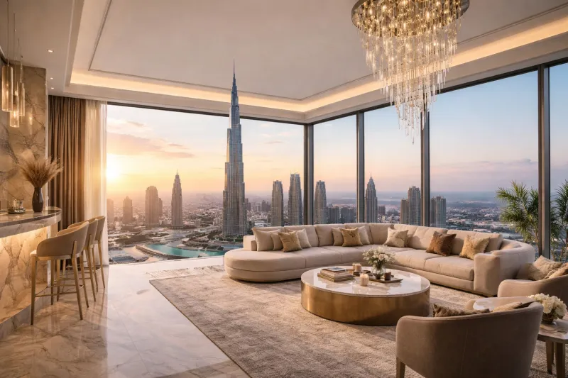 Luxurious penthouse with Burj Khalifa view