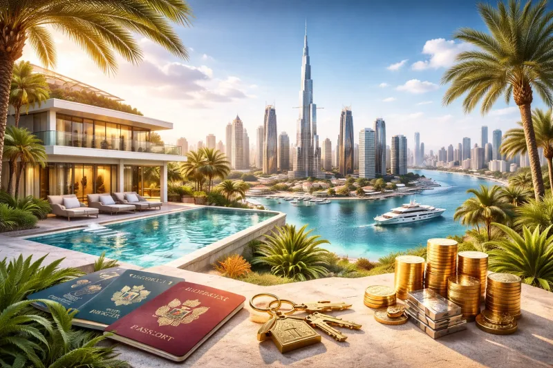 luxury villa and marina view