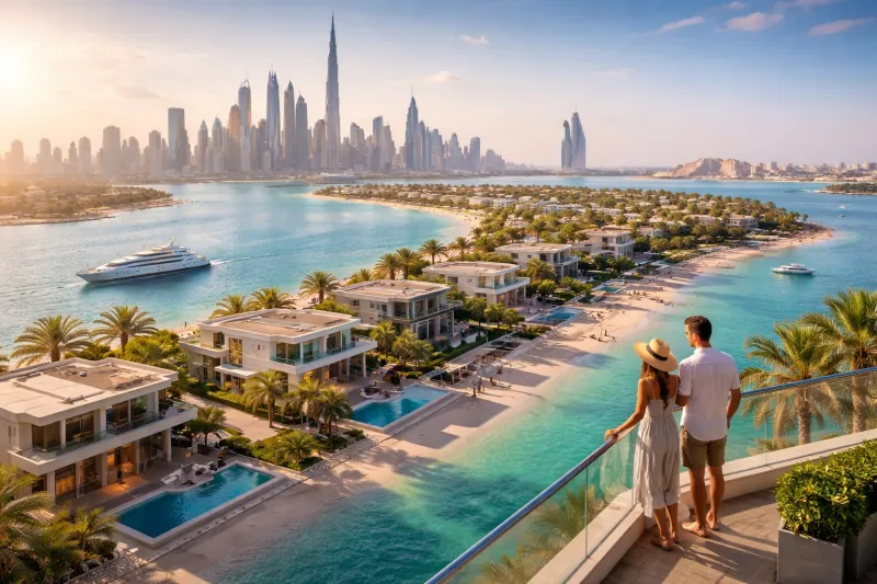 Dubai skyline and luxury waterfront view