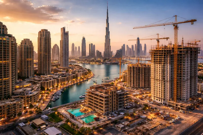 Dubai skyline under construction