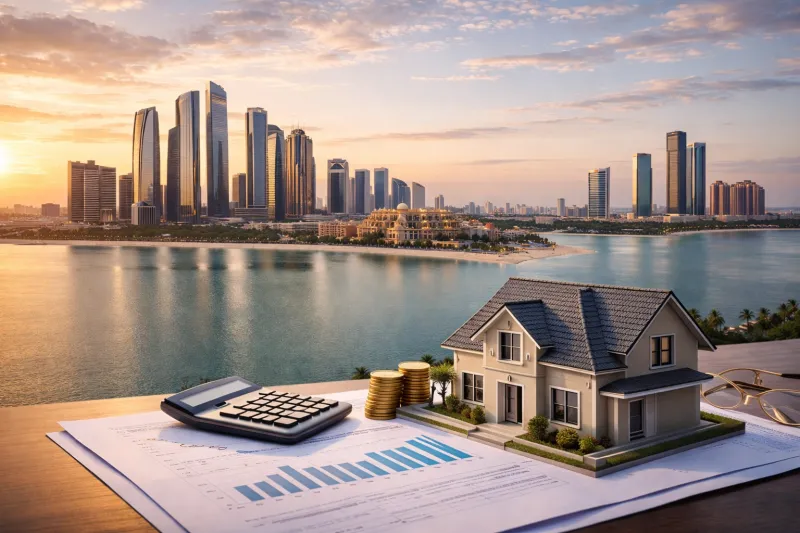 Abu Dhabi skyline and financial vision