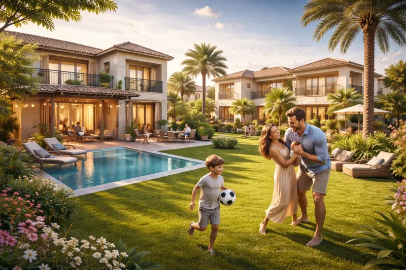 Perfect family day in the neighborhood