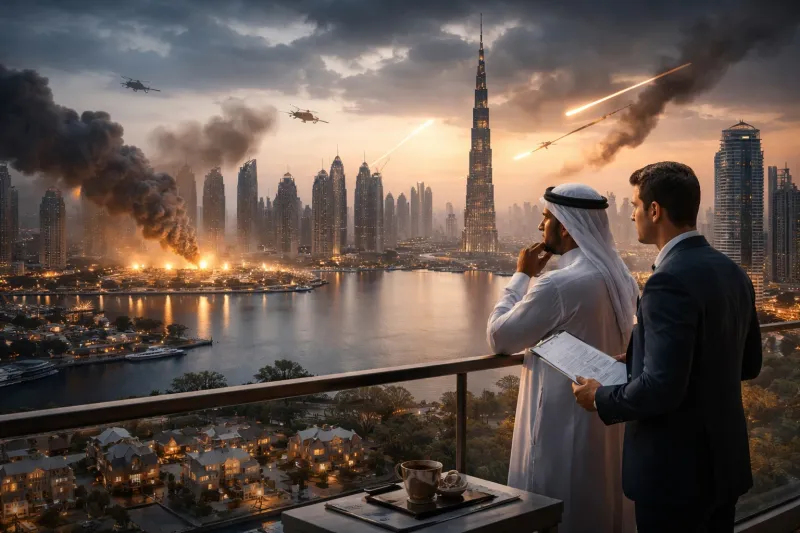 Twilight tensions over Dubai's skyline