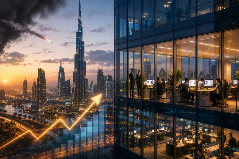 Business growth amidst stormy skies