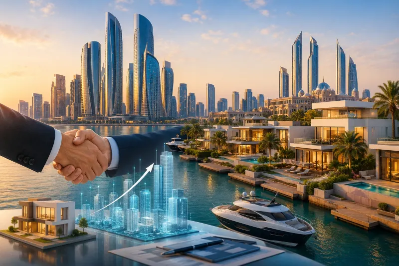 Business deal by the waterfront