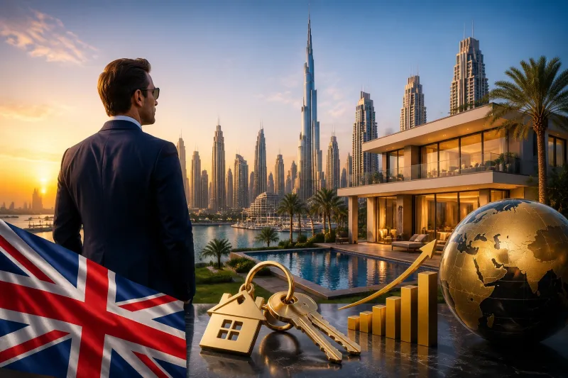 Sunset luxury in a Dubai skyline