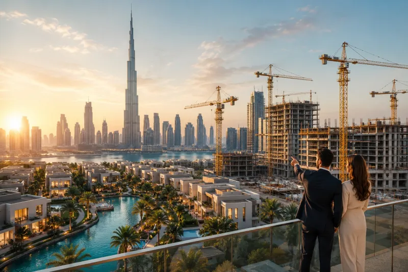 Luxury cityscape and urban development view